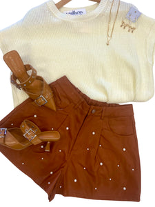 The Leather Pearl Shorts